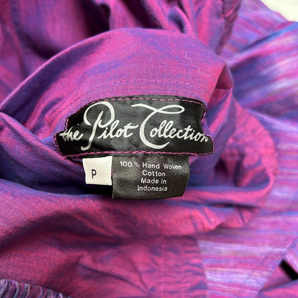 Vintage The Pilot Collection Hand Woven Cotton Reversible Jacket Small Purple - Picture 5 of 11